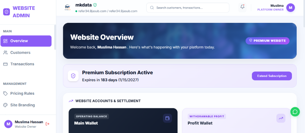 9JASUB Dashboard